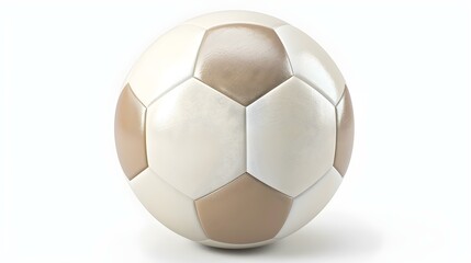 Fototapeta premium Isolated beige and white colored Soccer Ball on a white Background with Copy Space