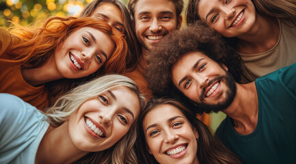 Obraz premium Selfie of Happy Diverse Students: Travel, Dating, and University Life