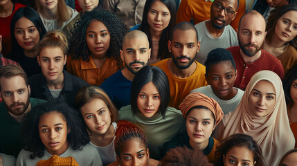 Different races people, multicultural group of young modern people, mixed group of multicultural people look camera, happy people, smile, smiling people
