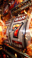 Slot machine with dropped sevens.
Concept: Gambling, luck, fortune, casino tournaments, entertainment events.