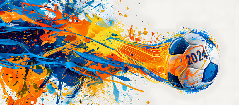 Vibrant Celebration of Euro 2024 Dynamic Artistic Representation of Football Energy and Spirit for the European Championship EM 2024 Wallpaper Digital Art Poster Brainstorming Map Magazine Background