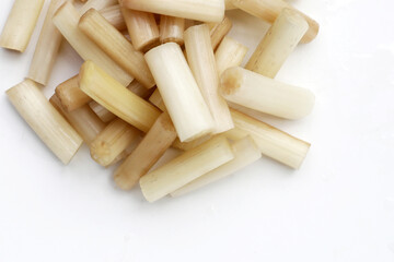 Fresh lotus rootlet on white background.