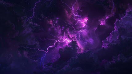 Obraz premium Background with dark purple clouds. Purple electrical storm in a digital cloud for an energy concept.