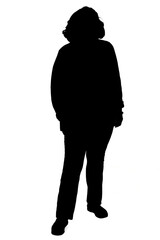 front view of a silhouette woman