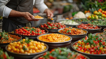 Obraz premium sellection of foods on a market
