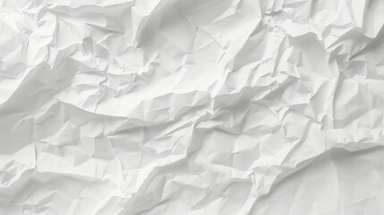 Fototapeta premium Crumpled White Paper 3D Texture Background: High Detailed