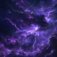 Background with dark purple clouds. Purple electrical storm in a digital cloud for an energy concept.