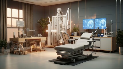 A photo of a state-of-the-art tele-rehabilitation setting