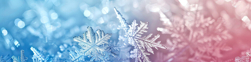 Fototapeta premium banner winter background - icy twigs and bokeh in blue and white for winter advertisement