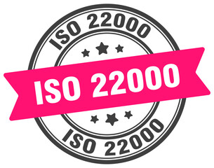 iso 22000 stamp. iso 22000 label on transparent background. round sign