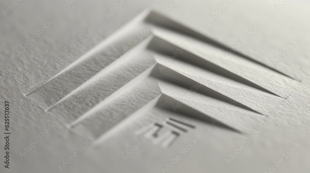 Aufkleber Embossed white paper with abstract design in close-up view