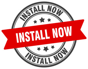 install now stamp. install now label on transparent background. round sign