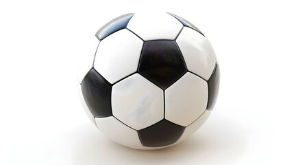 Fototapeta premium Isolated white colored Soccer Ball on a white Background with Copy Space