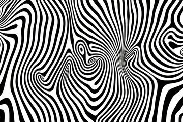 Vector op art background with black and white lines in the style of vector illustration, simple line drawing, fluid organic shapes, symmetrical design, spirals and curves