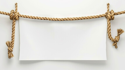 White wall background ropes fabric big banner.