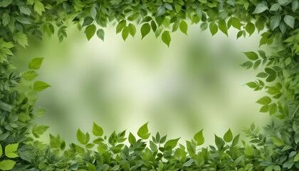 Obraz premium Green leaves frame 2