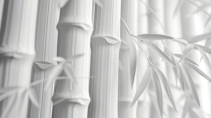 Abstract bamboo white mockup background.