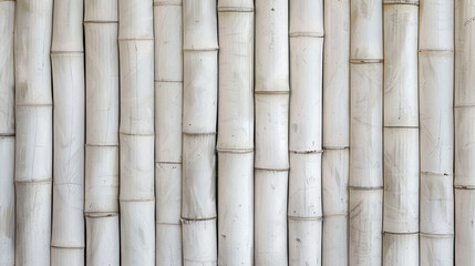 Fototapeta premium White bamboo banner, template background.