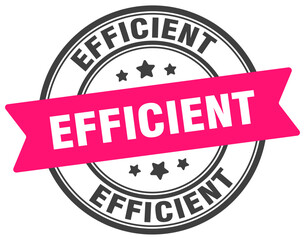 efficient stamp. efficient label on transparent background. round sign