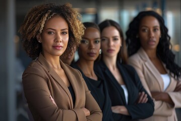 Obraz premium Women Powerful. Assertive African American Lawyer Leading Diverse Business Team to Success