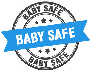 baby safe stamp. baby safe label on transparent background. round sign