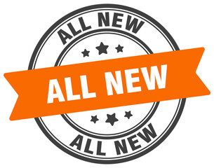 all new stamp. all new label on transparent background. round sign
