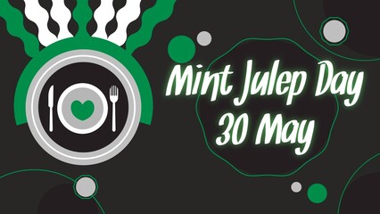 National Mint Julep Day Web banner design illustration 