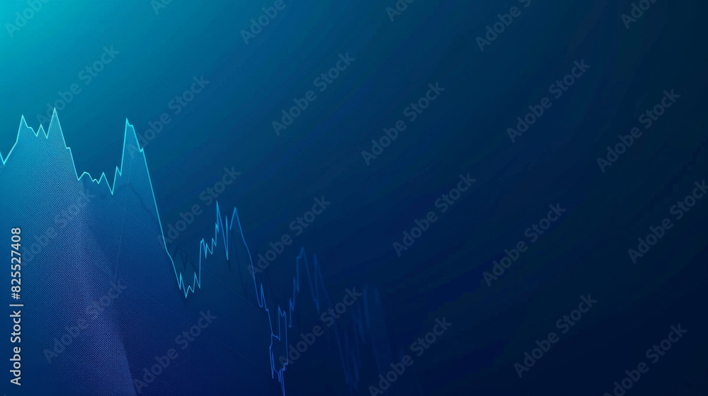 Poster graph representing economic downturn or inflation on abstract background