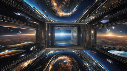 Virtual space image that transcends time and space, virtual universe