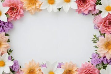 a frame made of various flowers