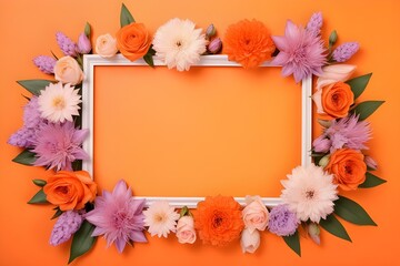 Obraz premium a frame made of various flowers