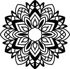 Circular floral mandala transparent background