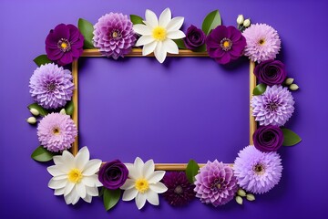 a frame made of various flowers