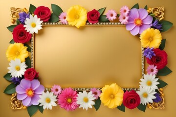 Obraz premium a frame made of various flowers