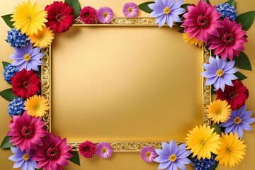 Obraz premium a frame made of various flowers