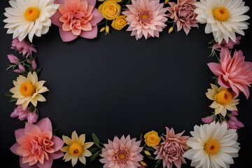 Obraz premium a frame made of various flowers