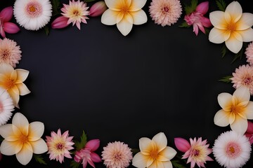 Obraz premium a frame made of various flowers