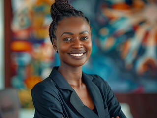 Fototapeta premium Woman that works all life in corporate business, woman ceo portrait working, confident, corporate, with natural light, close up image of a female Sales Manager
