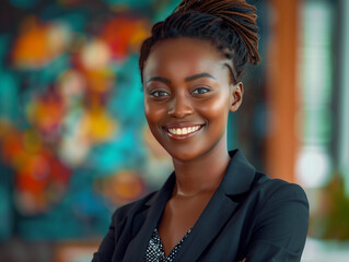 Obraz premium Woman that works all life in corporate business, woman ceo portrait working, confident, corporate, with natural light, close up image of a female Sales Manager