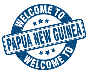 Fototapeta premium Welcome to Papua New Guinea stamp. Papua New Guinea round sign