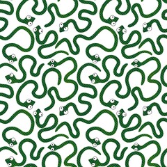 Christmas cartoon animals seamless snake pattern for new 2025 year wrapping paper and fabrics