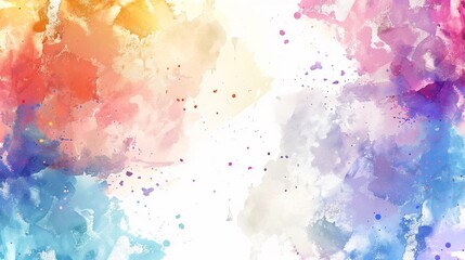 Fototapeta premium Multi colored abstract watercolor texture background for your design, watercolor stain and splashed blank frame border background concept,