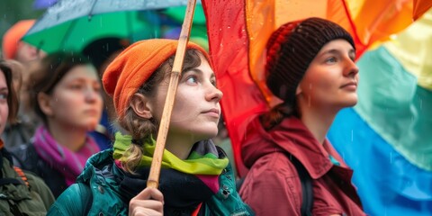 Hopeful young people at a Pride parade.