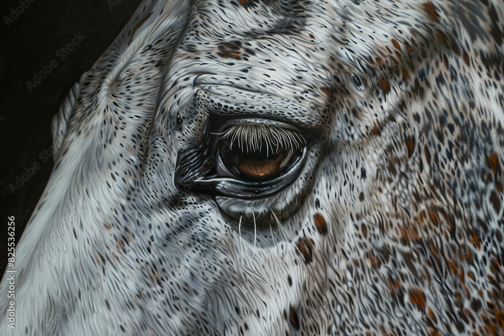 Aufkleber highdetail macro shot capturing the intricate pattern of a leopard's fur and sharp eye