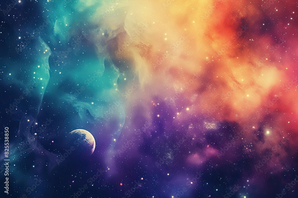 Poster Galaxy and nebula background with a cosmic outer space and starts