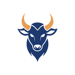 Animal logo vector art illustration with a ox icon