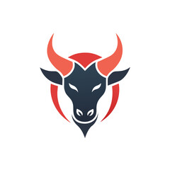 Animal logo vector art illustration with a ox icon