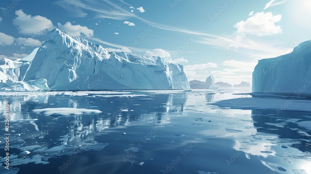 Aufkleber A massive iceberg floating in the frigid Arctic waters, showcasing its impressive size and texture. Generative AI