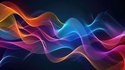 illustration featuring sound wave vibrant colors and patterns