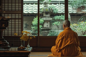 A Zen monk's simple and peaceful life inside a temple